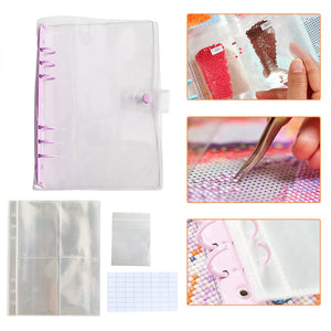Diamond Painting Storage Book Beads Container Loose Leaf A5 Binder (Purple)