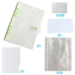 Diamond Painting Storage Book Beads Container Loose Leaf A5 Binder (Green)