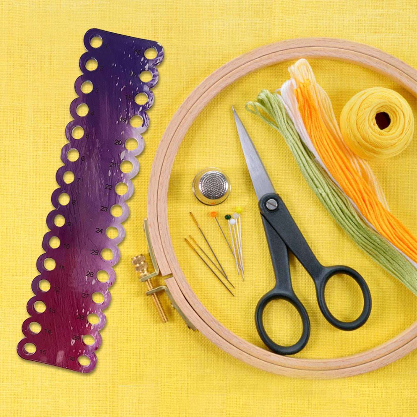 Acrylic Row Line Tool 30 Holes Yarn Organizer Craft Storage Holder Art Accessory