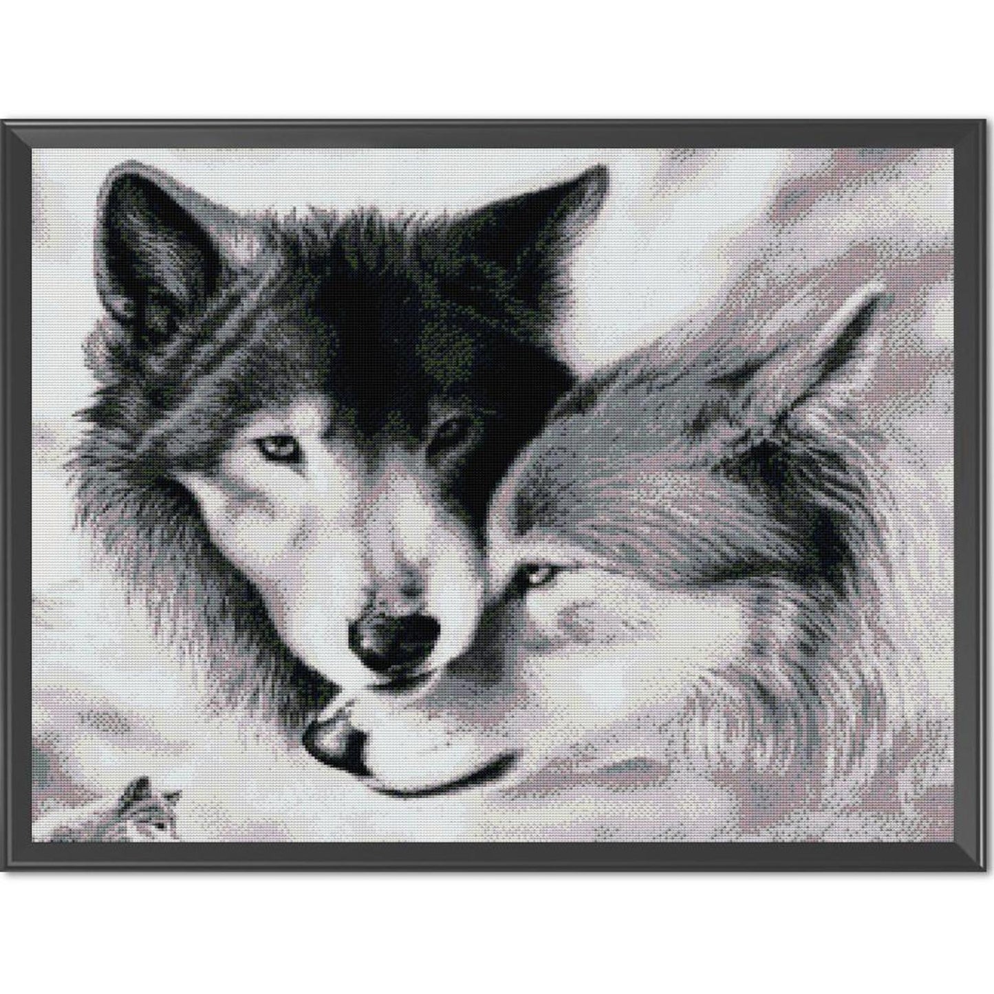Wolf V - Full 14CT Stamped Cross Stitch 62x54CM - Joy Sunday