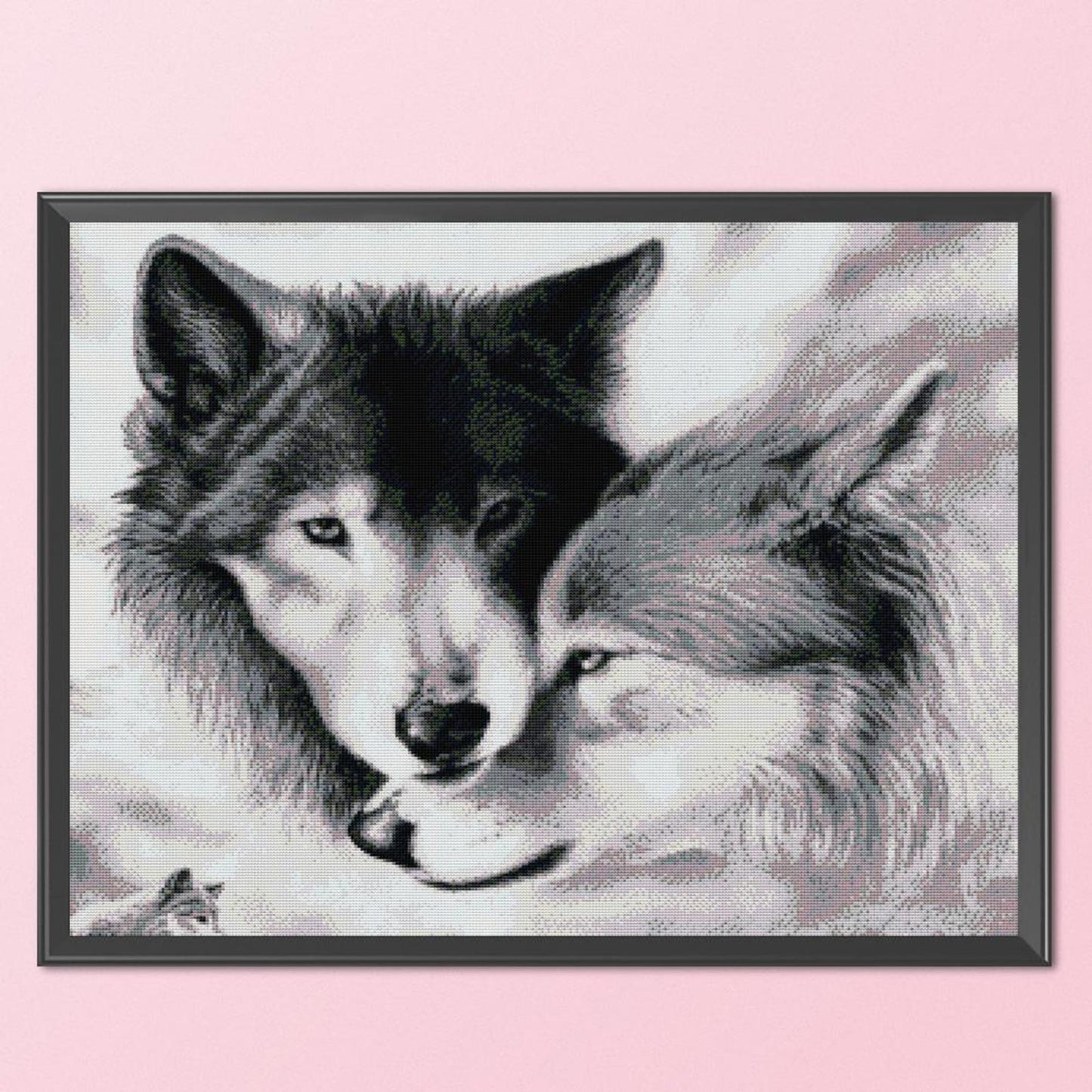 Wolf V - Full 14CT Stamped Cross Stitch 62x54CM - Joy Sunday