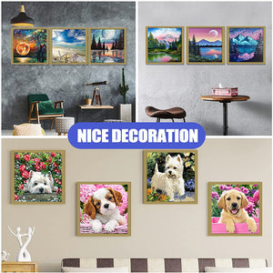 Diamond Painting Magnetic Frame Self-Adhesive (Gold Glossy Inner Size 25x35cm)