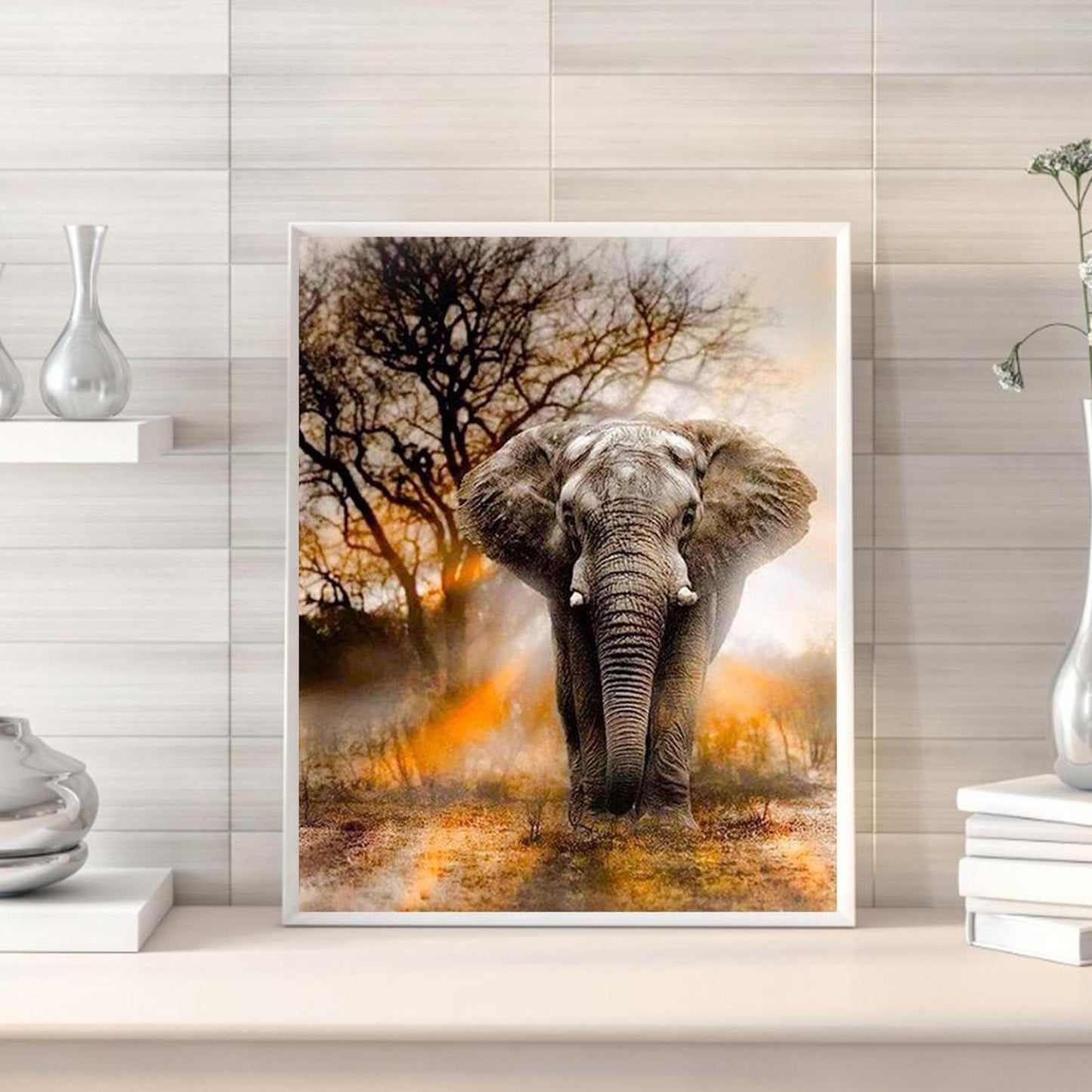 Elephant - Full 11CT Stamped Cross Stitch 40x50CM - Band