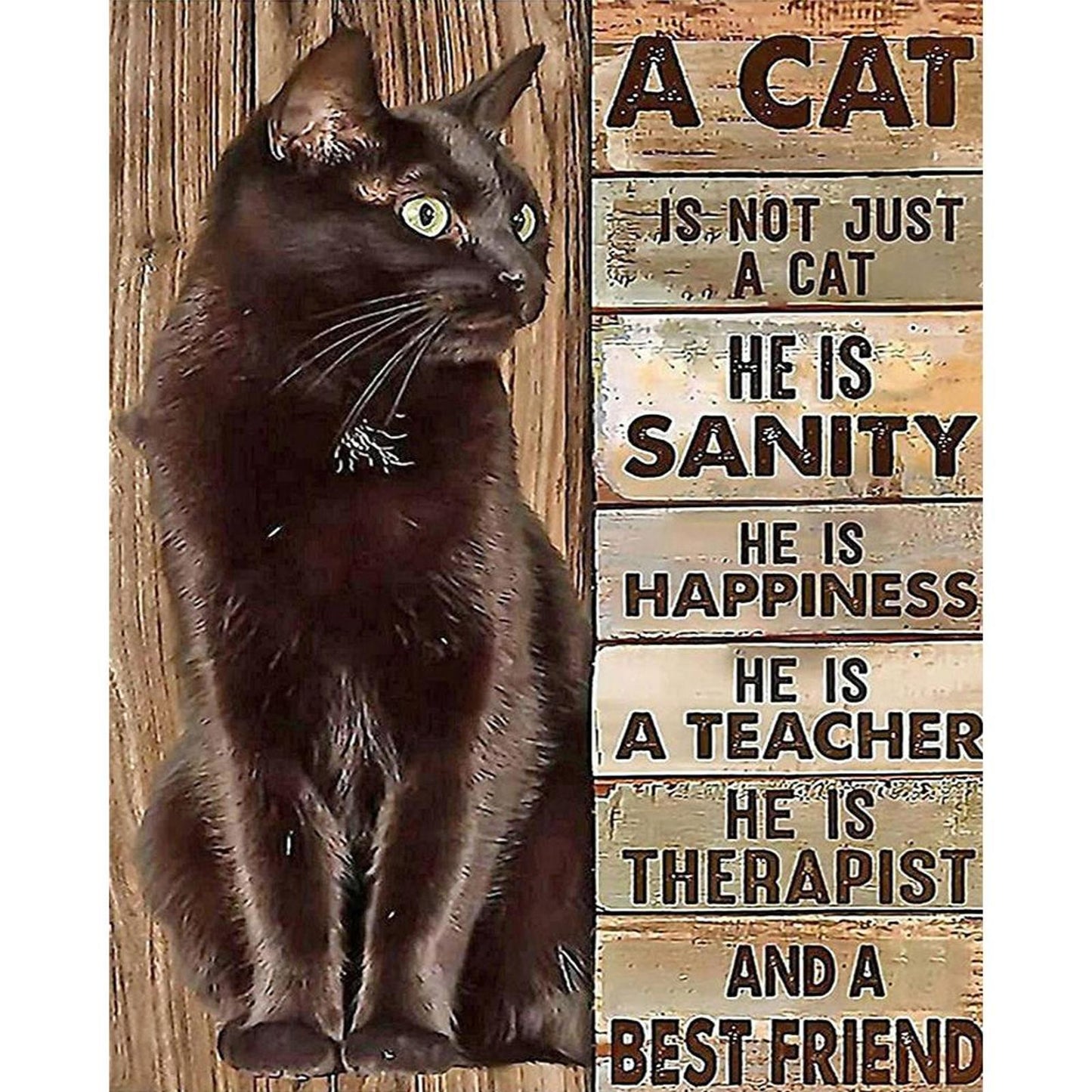 Cat And Letters - Full 11CT Stamped Cross Stitch 40x50CM - Band