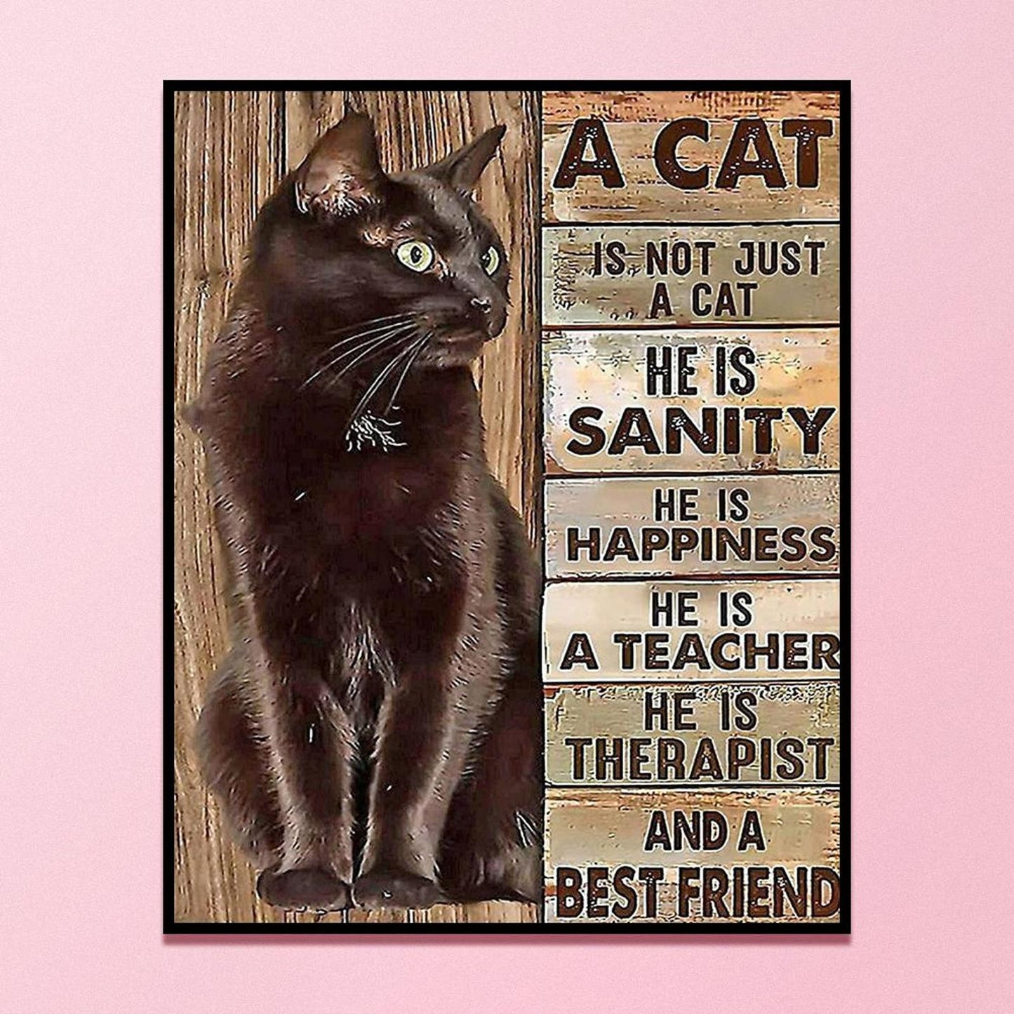 Cat And Letters - Full 11CT Stamped Cross Stitch 40x50CM - Band