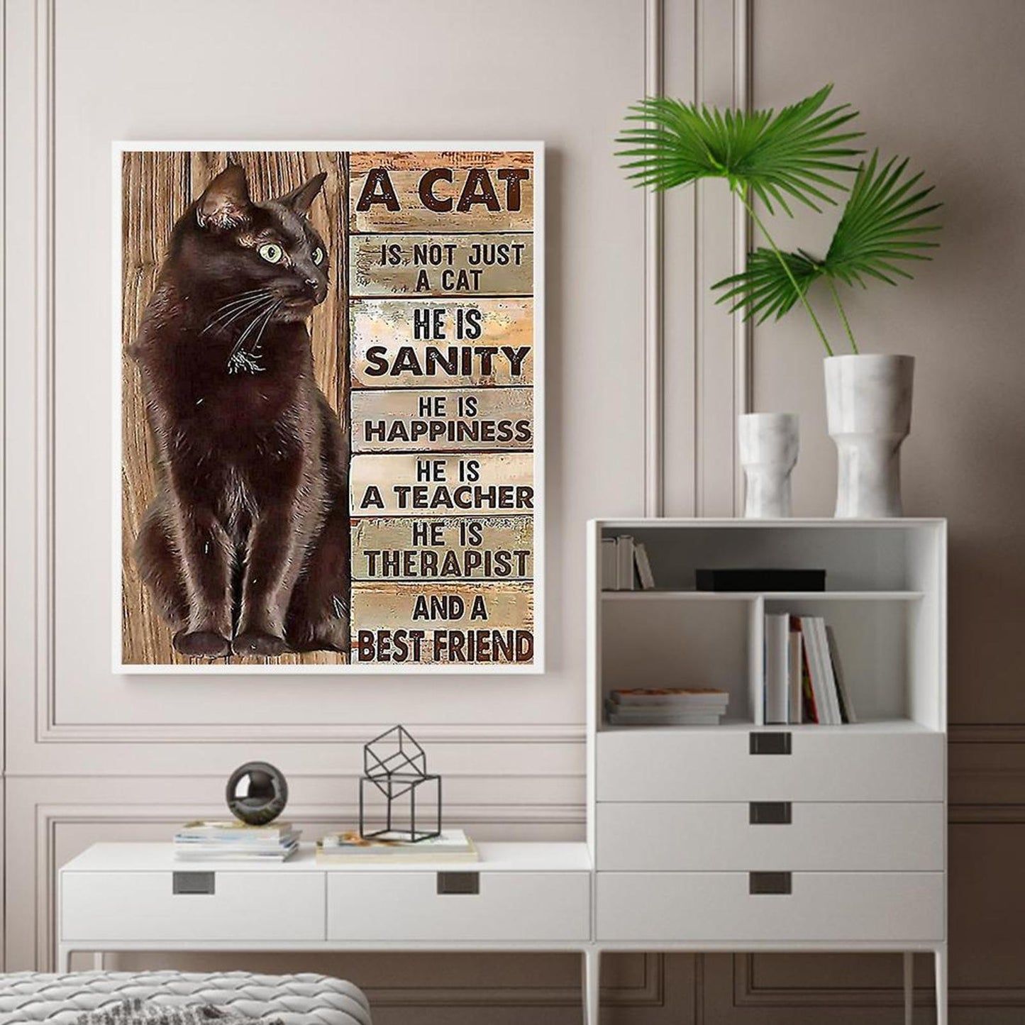 Cat And Letters - Full 11CT Stamped Cross Stitch 40x50CM - Band