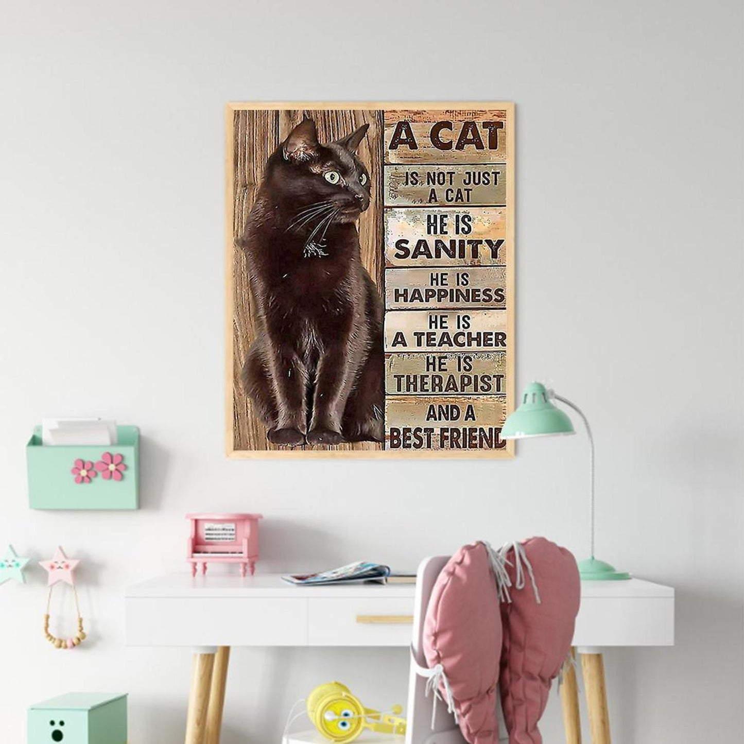 Cat And Letters - Full 11CT Stamped Cross Stitch 40x50CM - Band