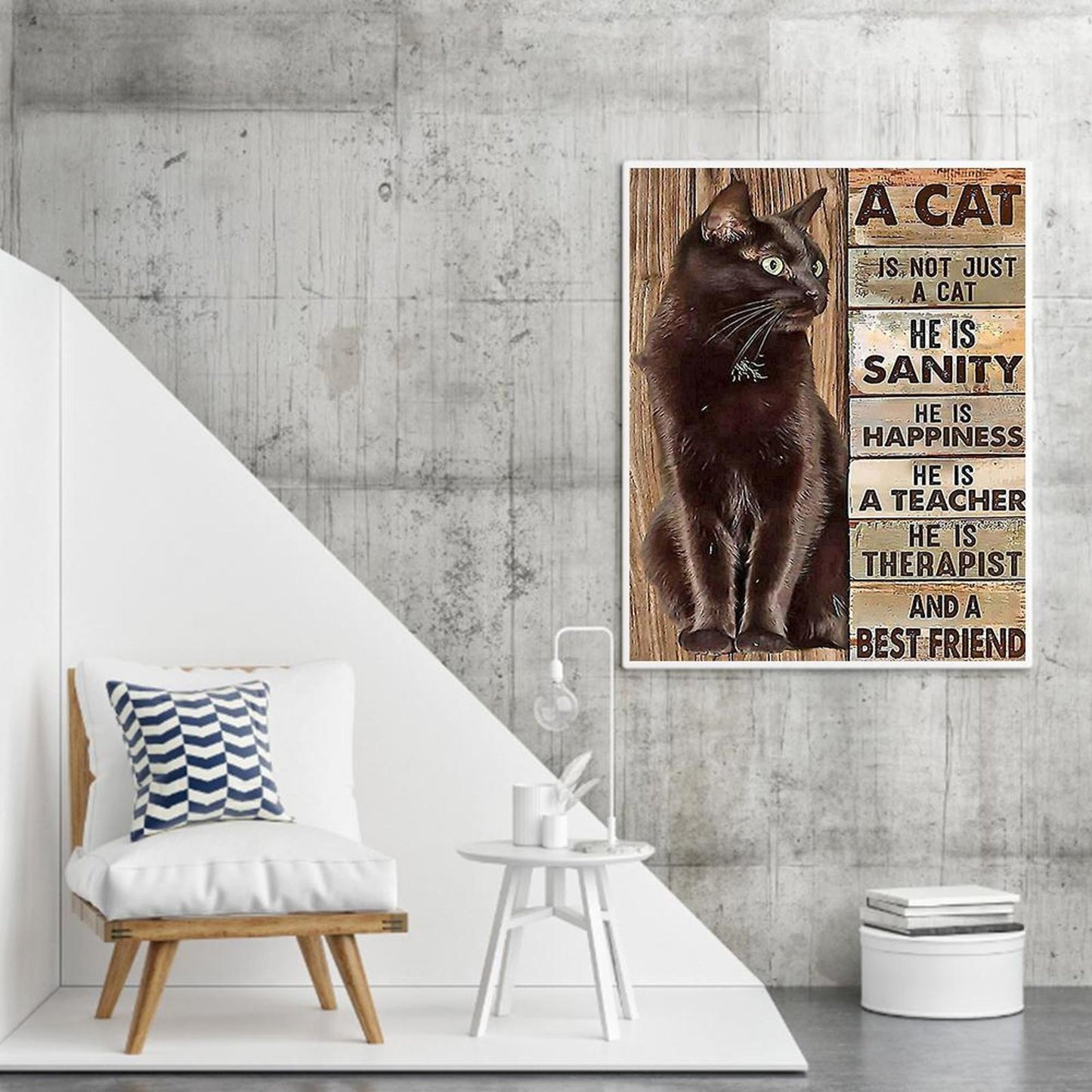 Cat And Letters - Full 11CT Stamped Cross Stitch 40x50CM - Band