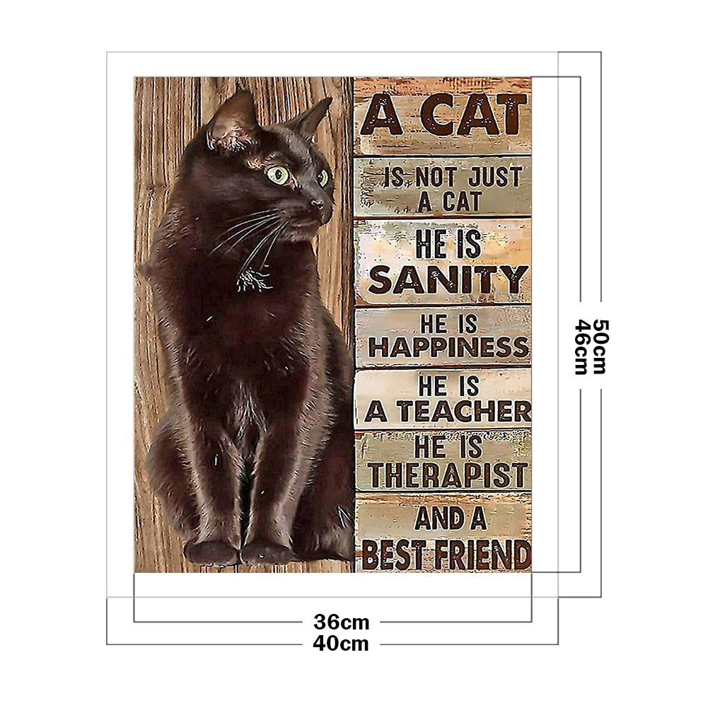 Cat And Letters - Full 11CT Stamped Cross Stitch 40x50CM - Band