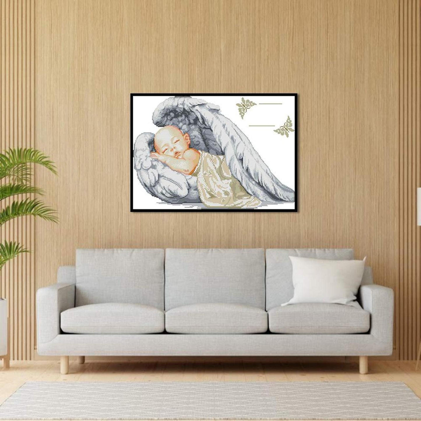Baby Angel Birth Certificate - Partial 11CT Counted Cross Stitch 62x44CM - Joy Sunday