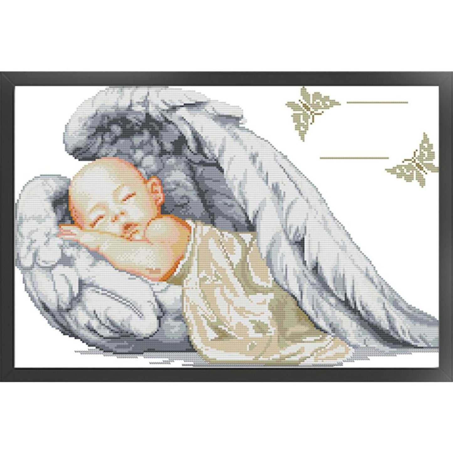 Baby Angel Birth Certificate - Partial 11CT Counted Cross Stitch 62x44CM - Joy Sunday