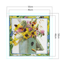 Load image into Gallery viewer, DIY - Framed Vase - 50*50CM 11CT 3 Stamped Cross Stitch
