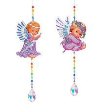 Load image into Gallery viewer, 2pcs Crystal Light Catcher Diamond Painting Angel Hanging Decor
