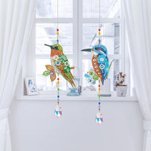 Load image into Gallery viewer, 2Pcs Crystal Light Catcher Diamond Painting Hummingbird Hanging Decor
