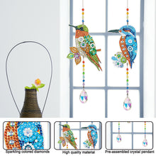 Load image into Gallery viewer, 2Pcs Crystal Light Catcher Diamond Painting Hummingbird Hanging Decor
