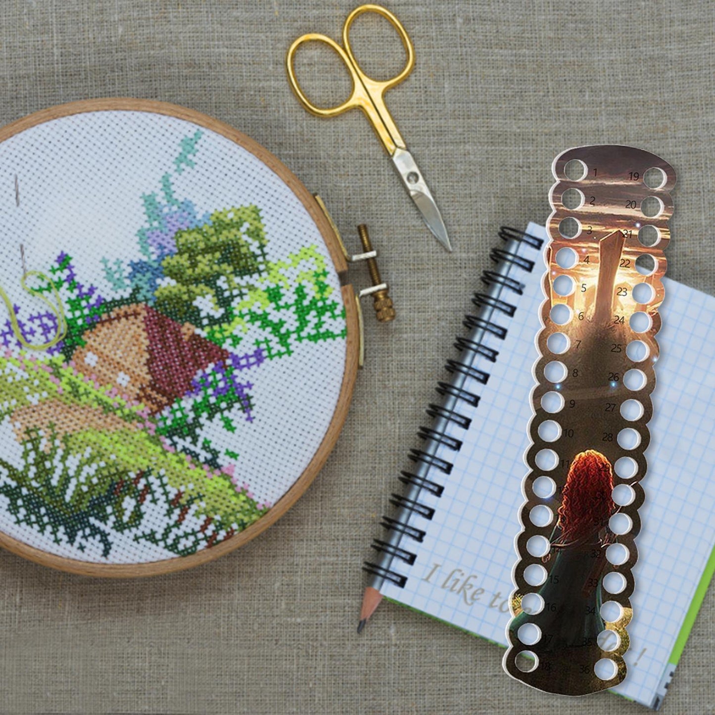 Acrylic Cross Stitch Row Line Board Cartoon Pattern Art Accessory (Princess1)