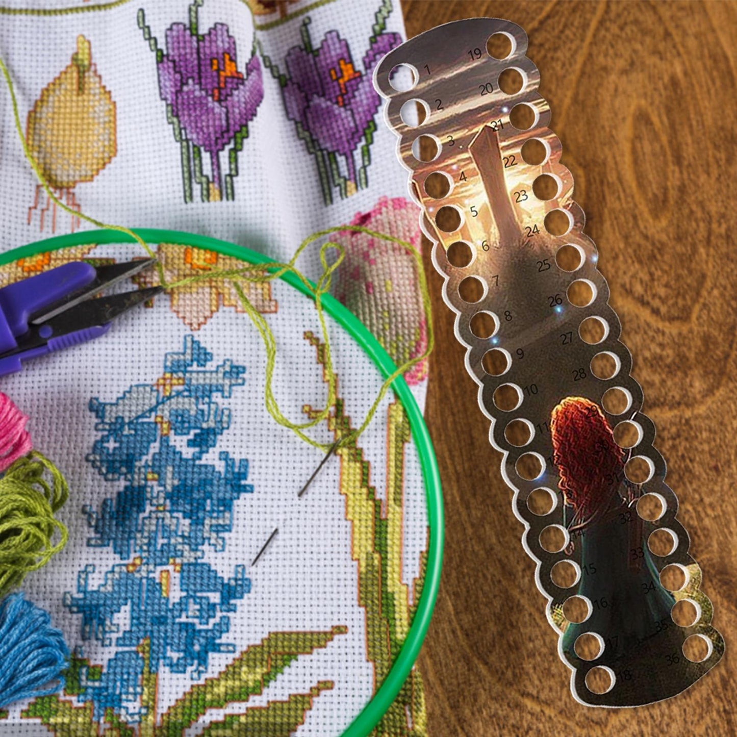 Acrylic Cross Stitch Row Line Board Cartoon Pattern Art Accessory (Princess1)