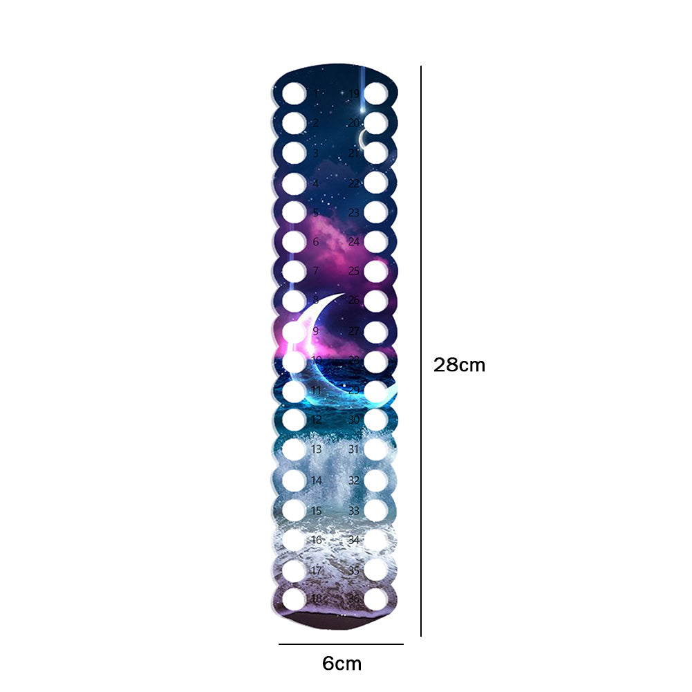 Acrylic Cross Stitch Row Line Board Cartoon Pattern Art Accessory (waves and moon)