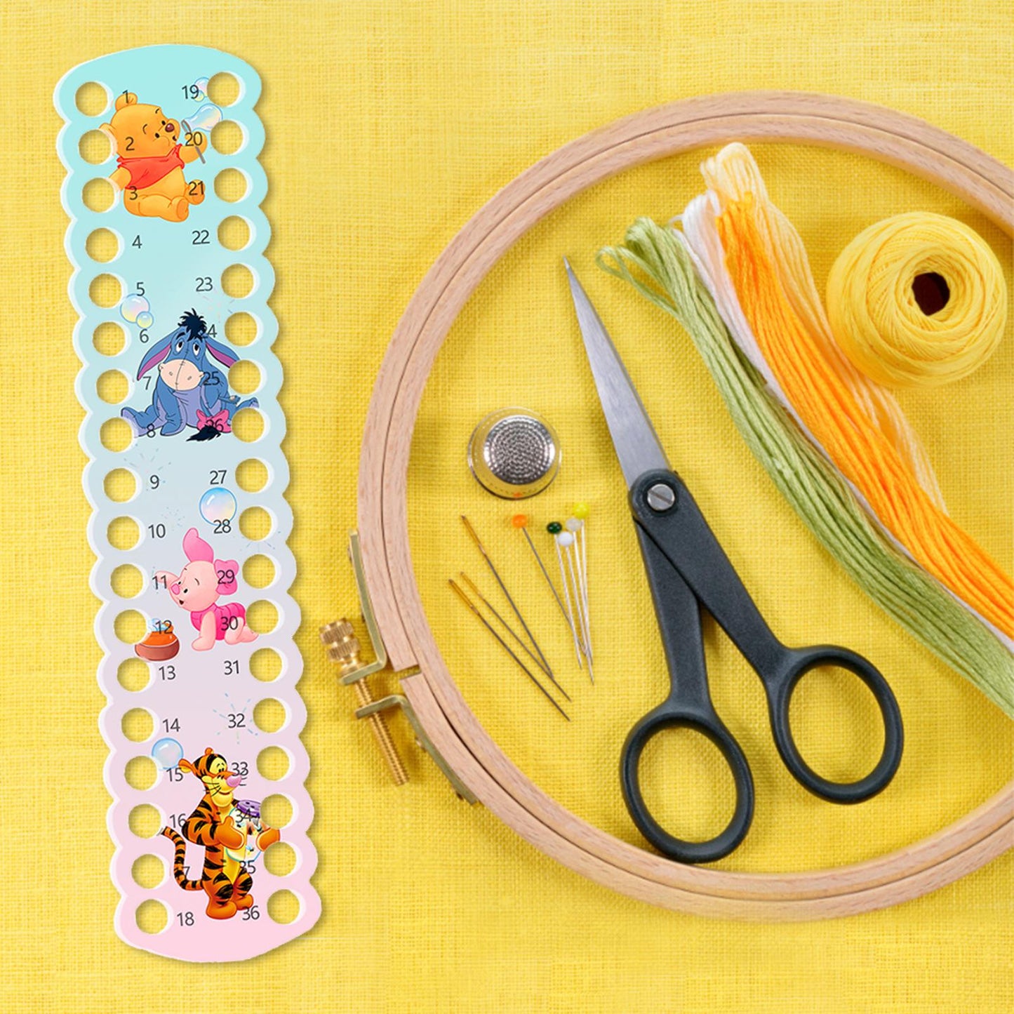 Acrylic Cross Stitch Row Line Board Cartoon Pattern Art Accessory (Winnie the Pooh)