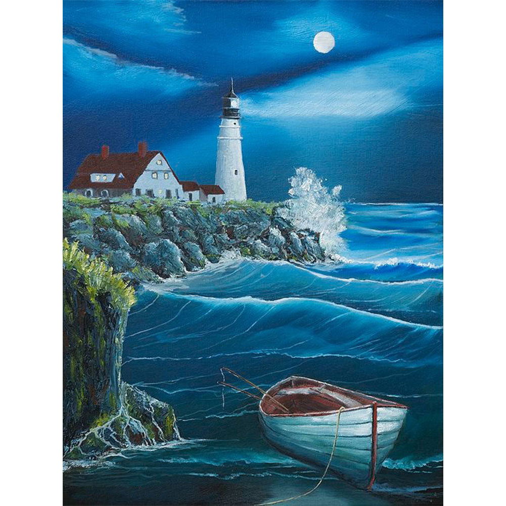 Seaside Lighthouse 30*40CM(Canvas) Full Round Drill Diamond Painting
