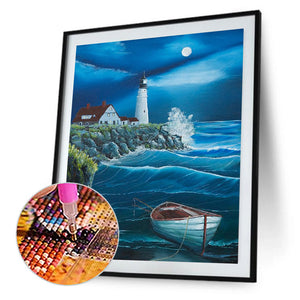 Seaside Lighthouse 30*40CM(Canvas) Full Round Drill Diamond Painting