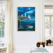Load image into Gallery viewer, Seaside Lighthouse 30*40CM(Canvas) Full Round Drill Diamond Painting
