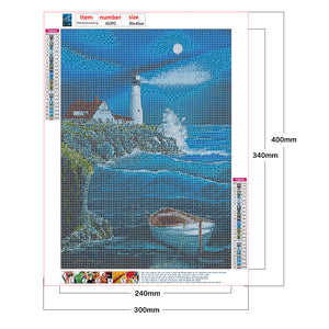 Seaside Lighthouse 30*40CM(Canvas) Full Round Drill Diamond Painting
