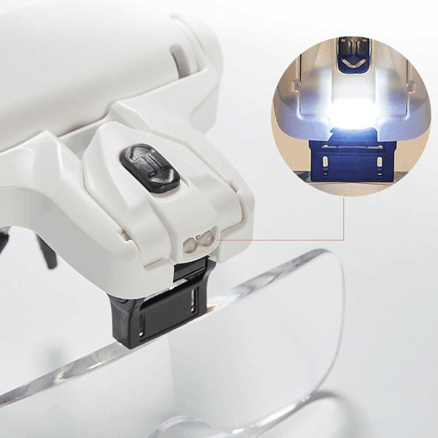 Magnifying Glasses Loupe Headband Magnifier with LED Light Jeweler Tools