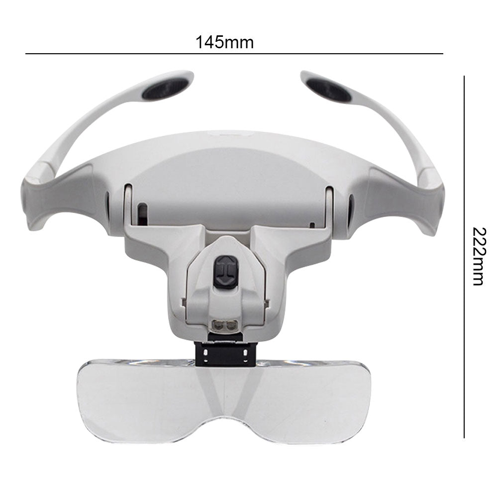 Magnifying Glasses Loupe Headband Magnifier with LED Light Jeweler Tools