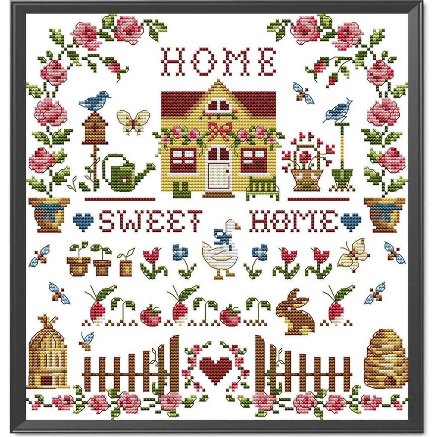 Sweet Home - Partial 14CT Stamped Cross Stitch 31x31CM - Joy Sunday Backstitch