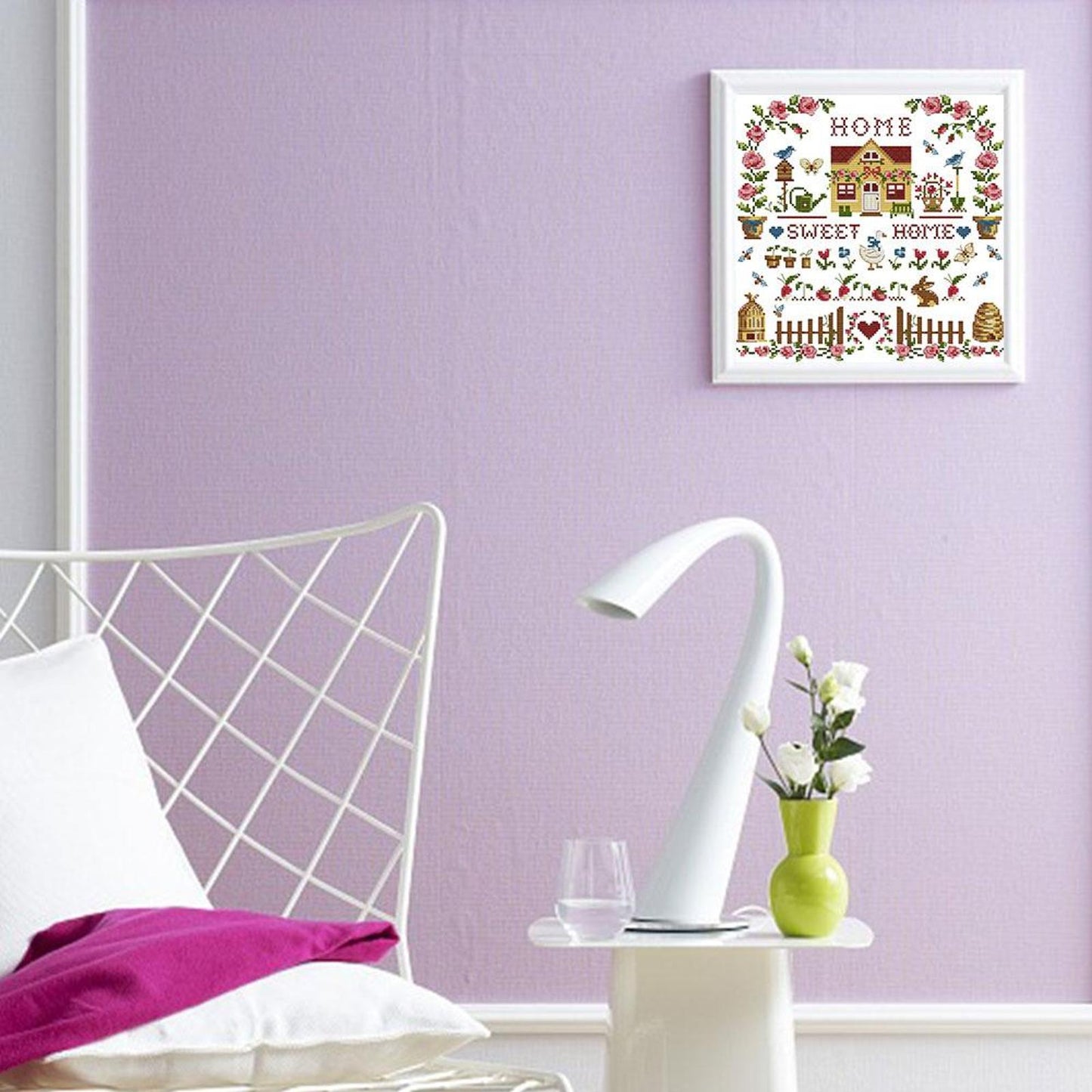 Sweet Home - Partial 14CT Stamped Cross Stitch 31x31CM - Joy Sunday Backstitch