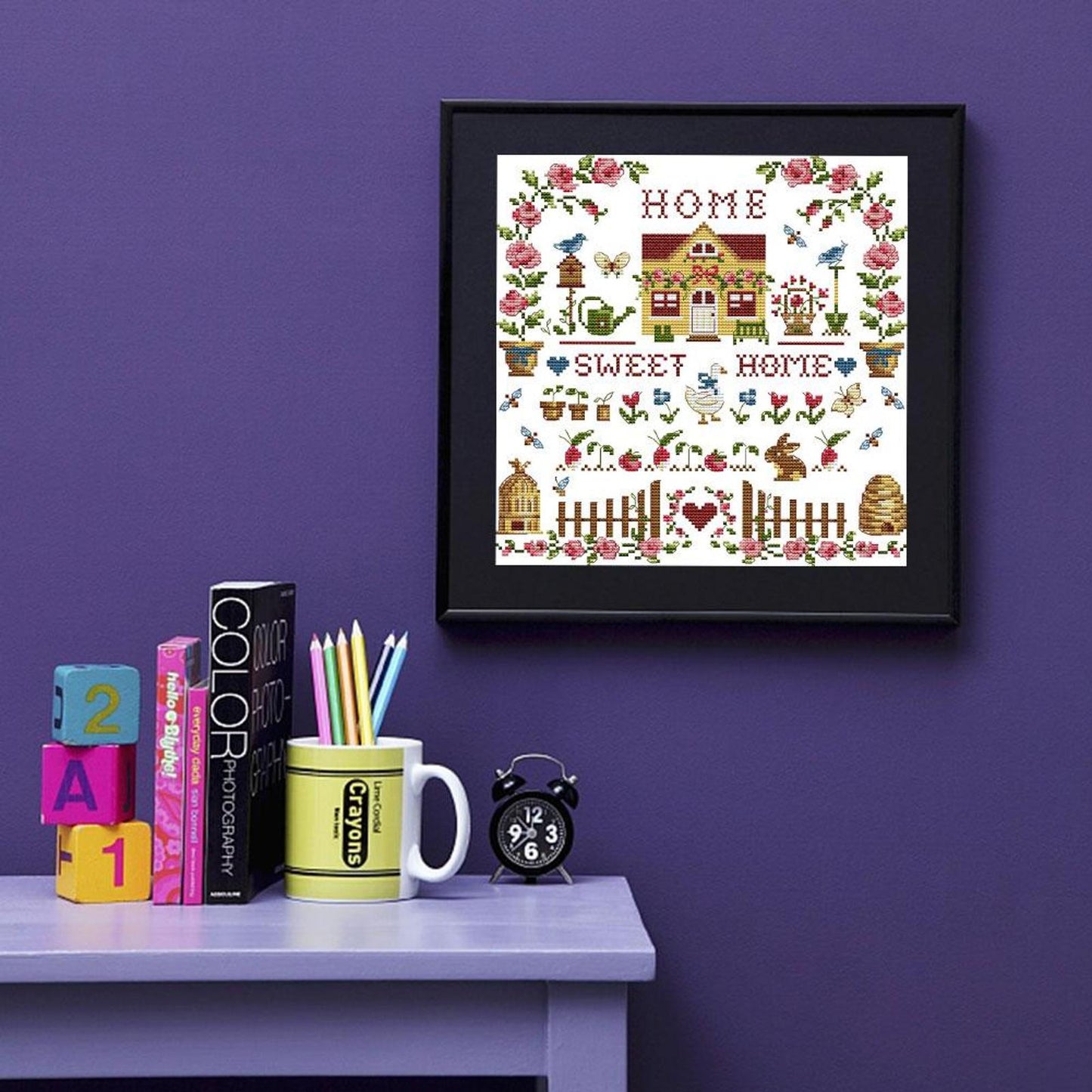 Sweet Home - Partial 14CT Stamped Cross Stitch 31x31CM - Joy Sunday Backstitch