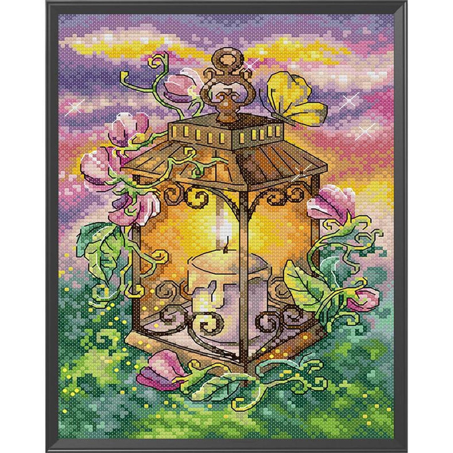 Summer Lantern - Full 14CT Stamped Cross Stitch 21x30CM - Joy Sunday Backstitch