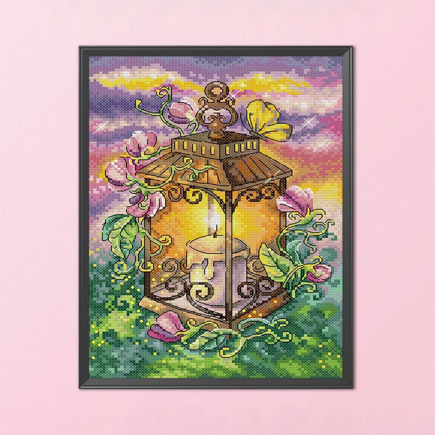 Summer Lantern - Full 14CT Stamped Cross Stitch 21x30CM - Joy Sunday Backstitch