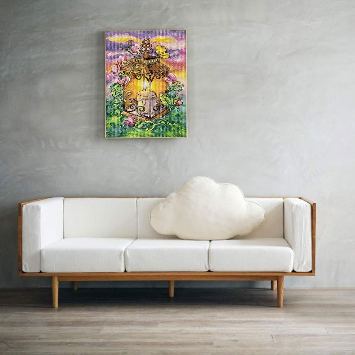 Summer Lantern - Full 14CT Stamped Cross Stitch 21x30CM - Joy Sunday Backstitch