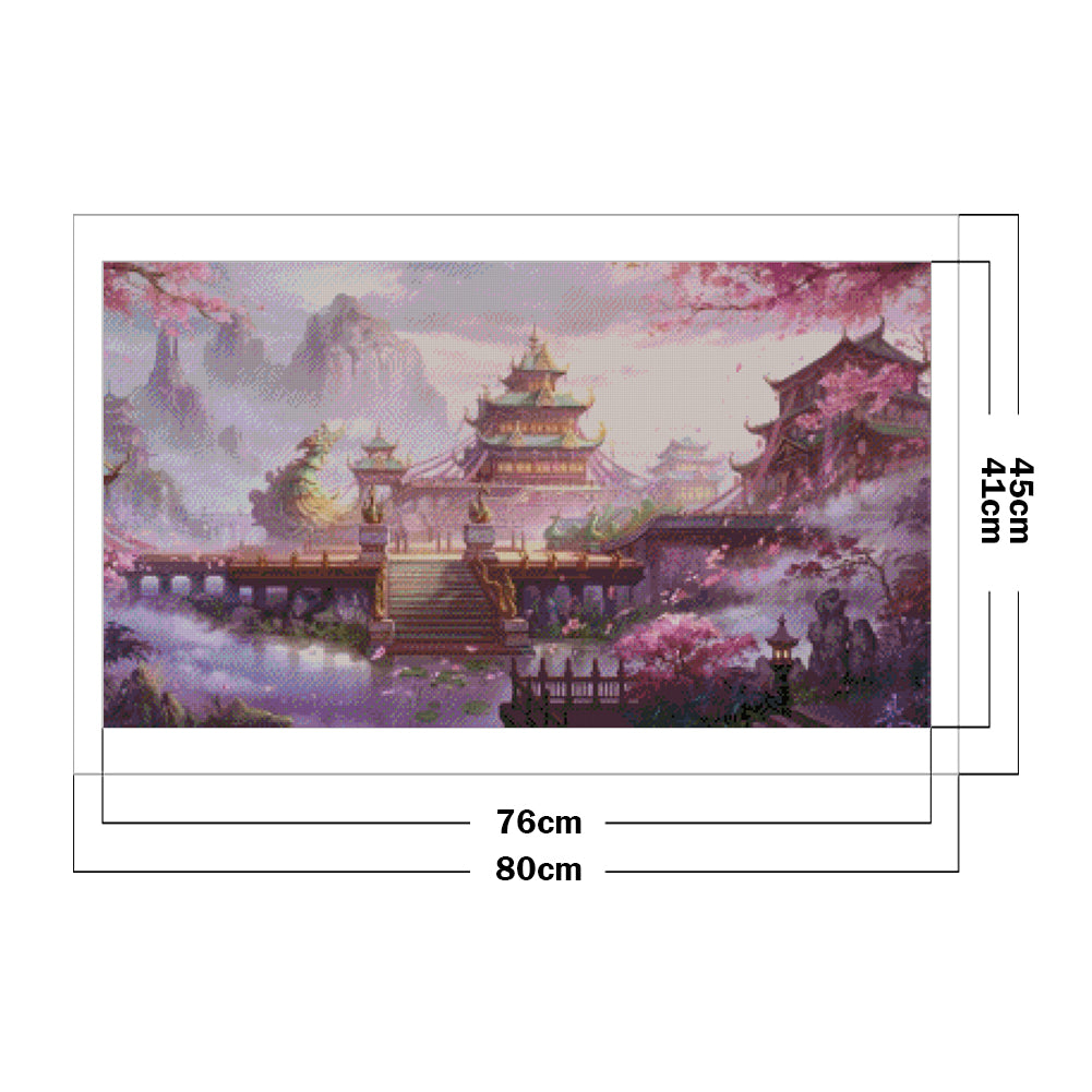 Ethereal Land - Full 11CT Stamped Cross Stitch 45x80CM - Yishu