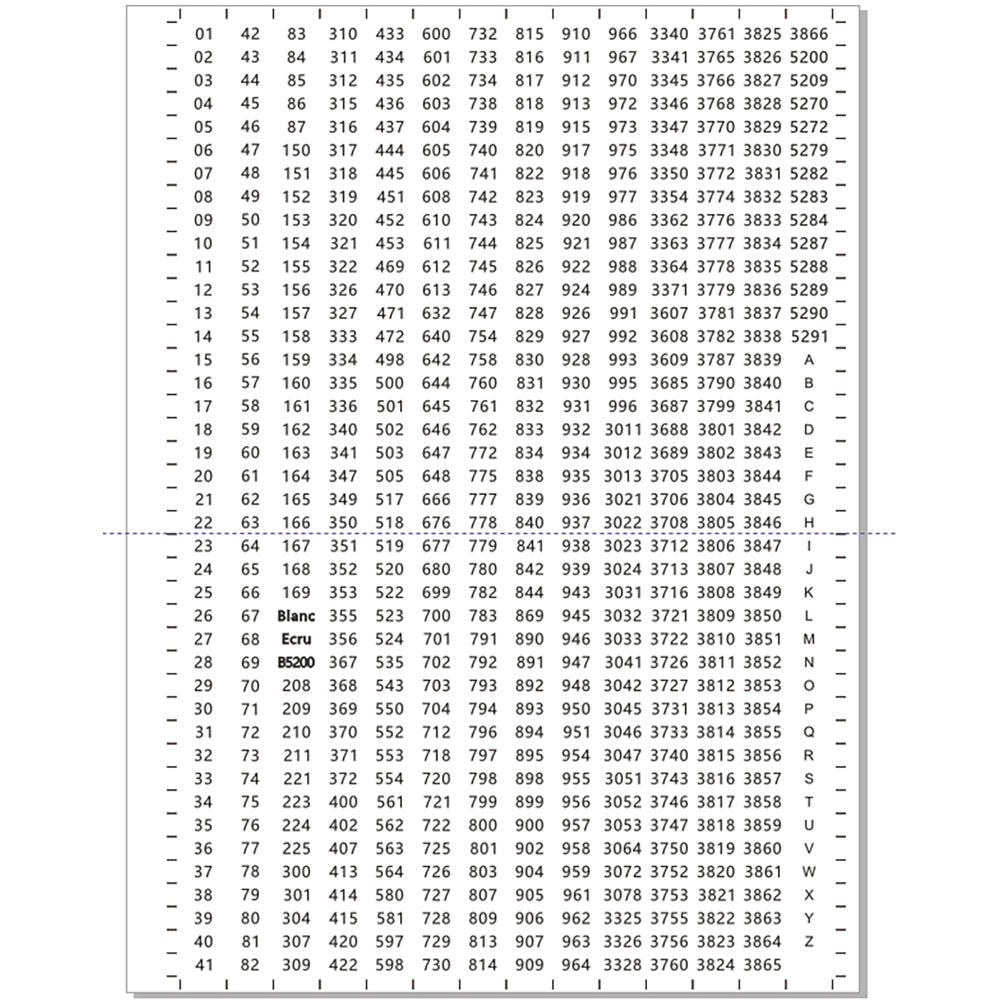 DMC Color Number Stickers 26 Letters 0-100 Round for Adults Kids (Black White)