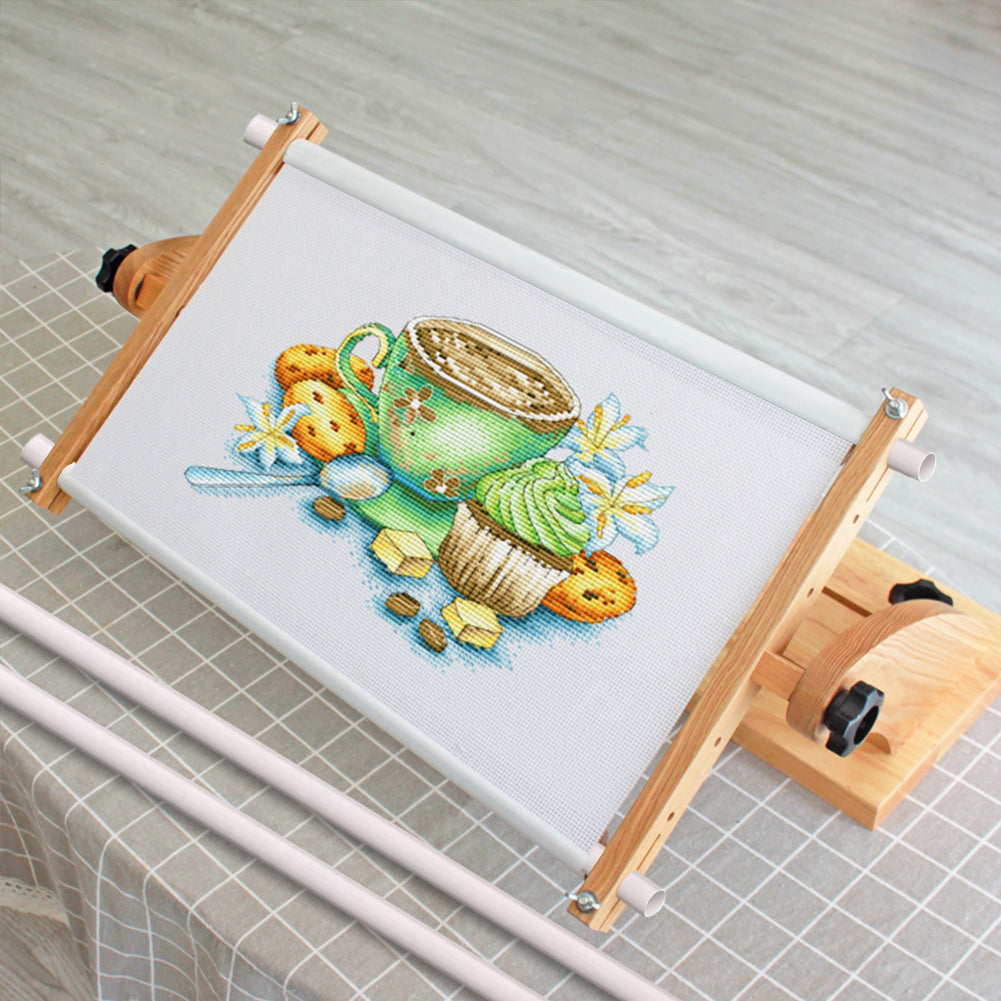 2PCS PVC Cross Stitch Scroll Rods Sticks  Rolling Tube for Storage (30CM)