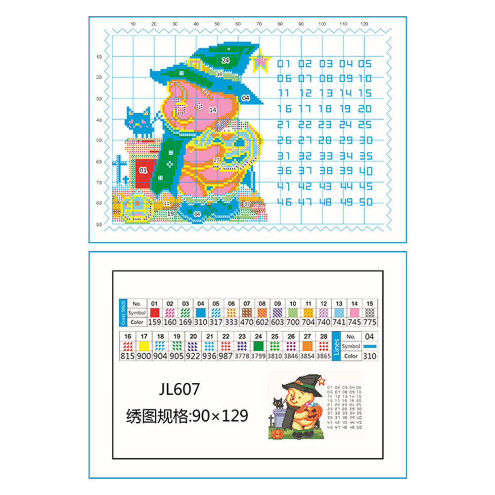 Halloween Cross Stitch Cable Bag Cotton Digital Splitter Accessories