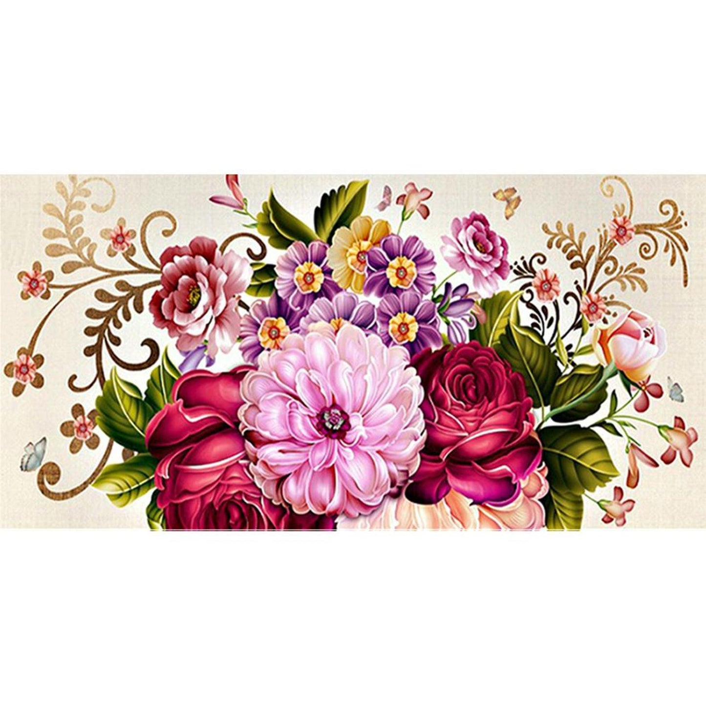 Peony - Full 11CT Stamped Cross Stitch 70x40CM - Band