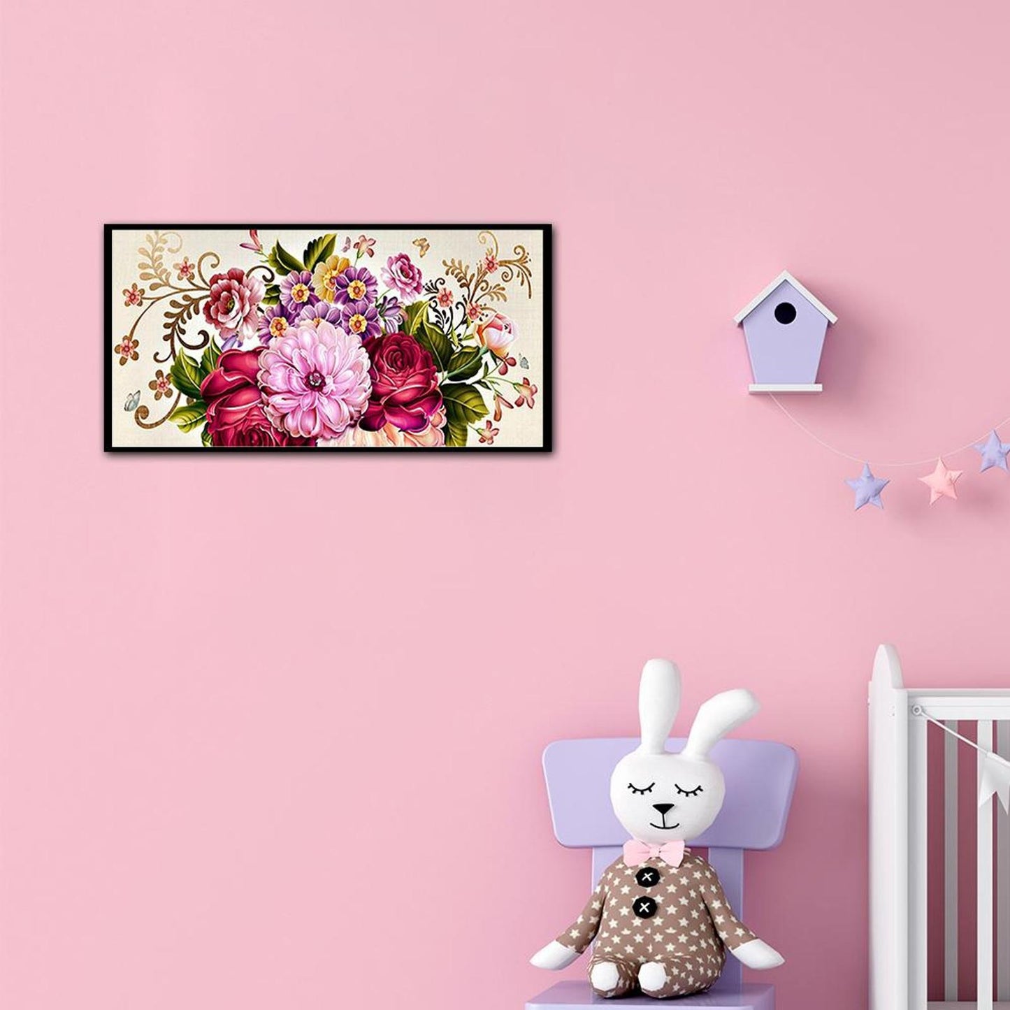 Peony - Full 11CT Stamped Cross Stitch 70x40CM - Band