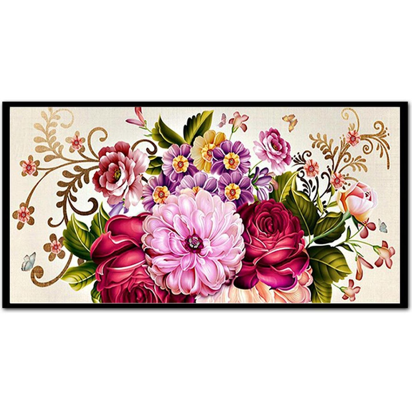 Peony - Full 11CT Stamped Cross Stitch 70x40CM - Band