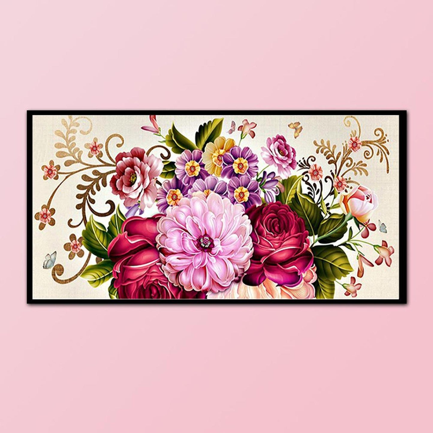 Peony - Full 11CT Stamped Cross Stitch 70x40CM - Band