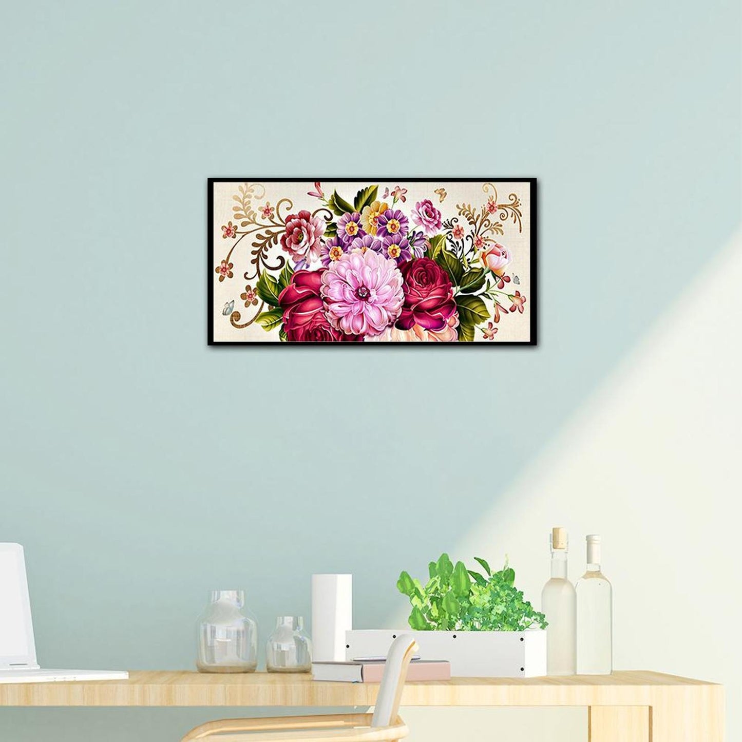 Peony - Full 11CT Stamped Cross Stitch 70x40CM - Band