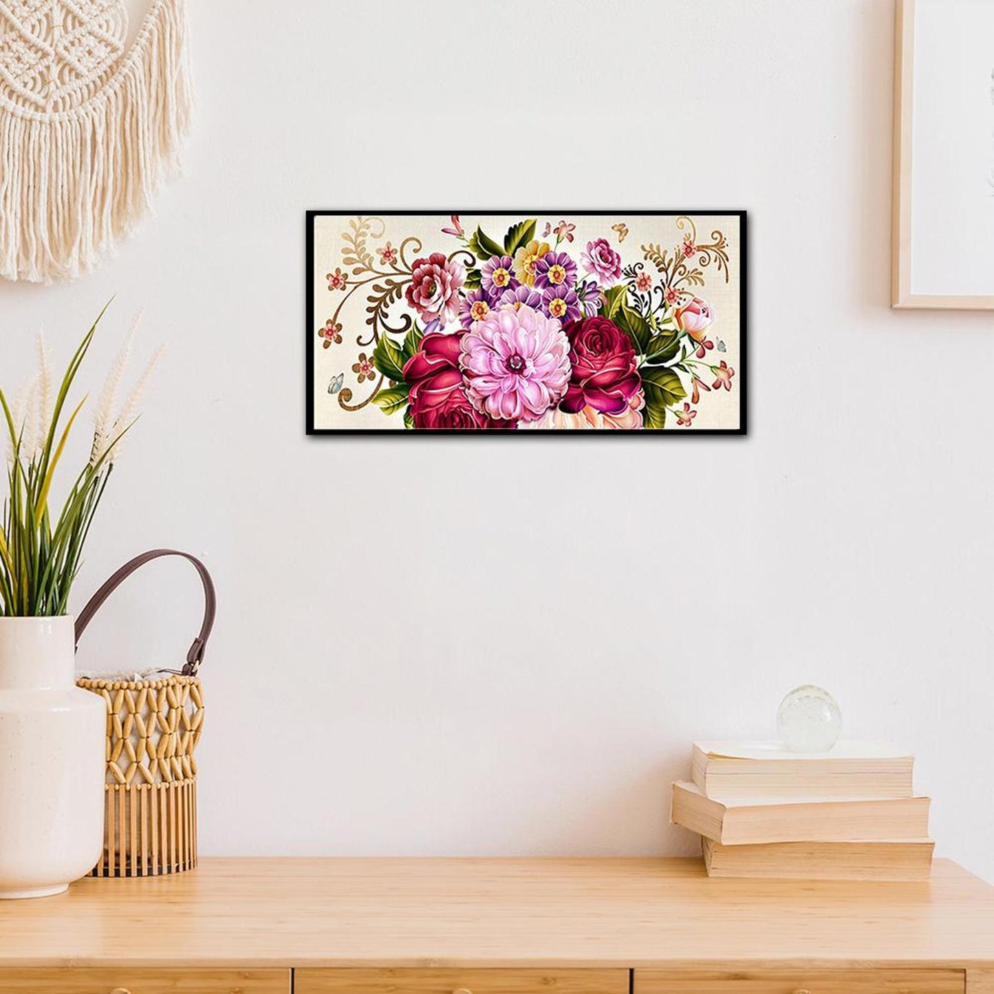 Peony - Full 11CT Stamped Cross Stitch 70x40CM - Band