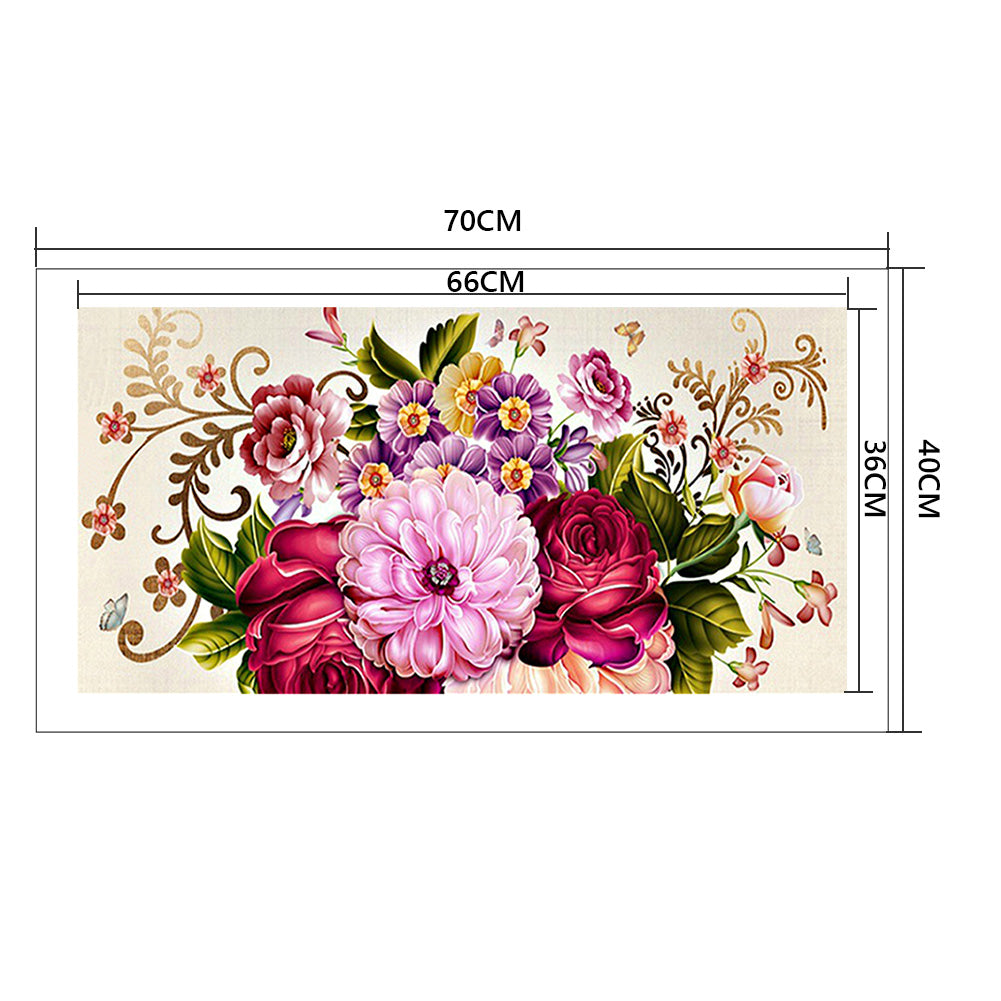 Peony - Full 11CT Stamped Cross Stitch 70x40CM - Band