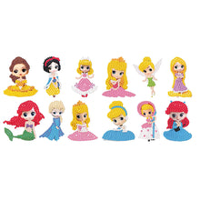 Load image into Gallery viewer, 12 PCS 5D Diamond Sticker Cute Home Ornament Cup Phone Decoration (Mermaids)
