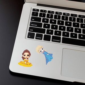 12 PCS 5D Diamond Sticker Cute Home Ornament Cup Phone Decoration (Mermaids)