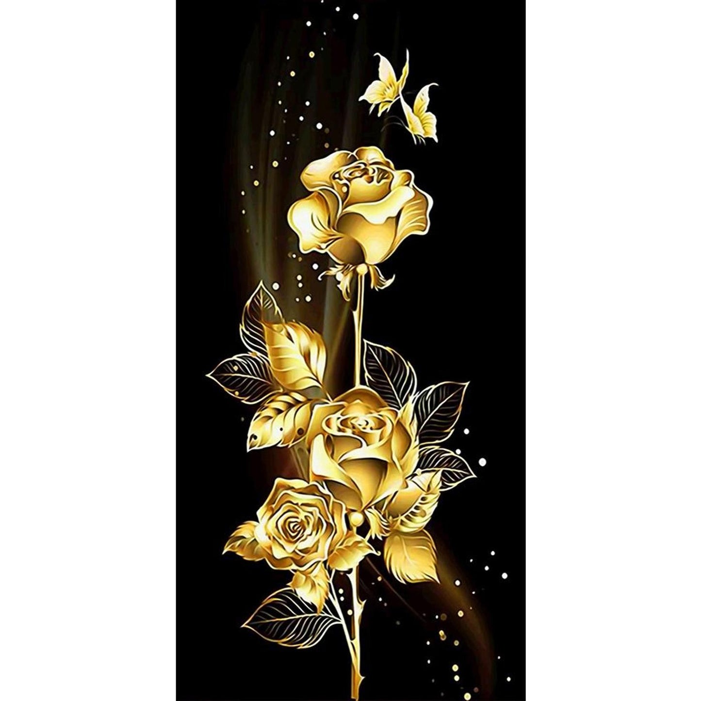 Golden Roses - Full 11CT Counted Cross Stitch 30x60CM - Yishu