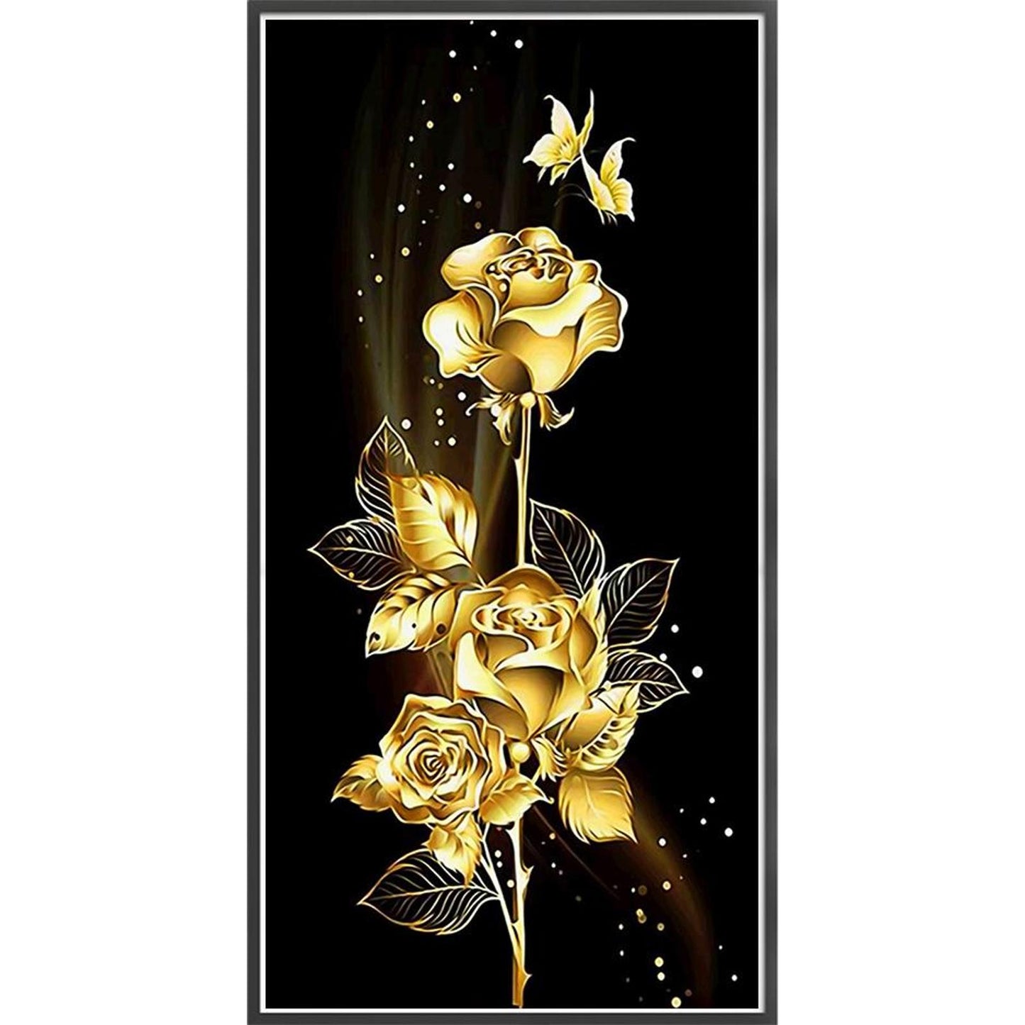 Golden Roses - Full 11CT Counted Cross Stitch 30x60CM - Yishu